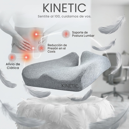 Almohadón Ortopédico Kinetic™ | Alivio inmediato del dolor de espalda, coxis y lumbares